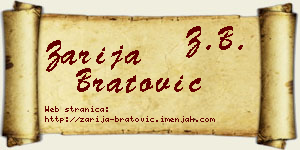 Zarija Bratović vizit kartica